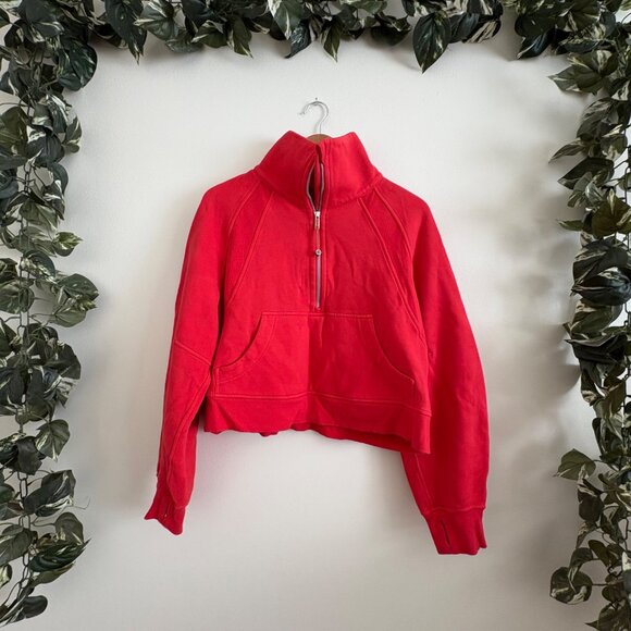 Lululemon Athletic Scuba Oversized 1/2 Zip Funnel Neck Jacket Carnation Sz M/L - Picture 1 of 9